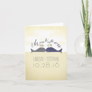 baleines mignonne romantique mariage moderne carte
