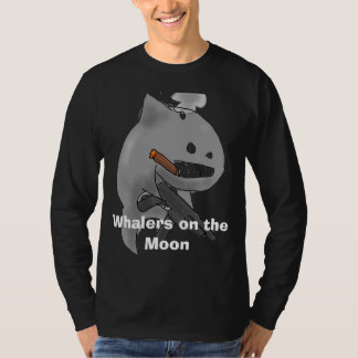 Baleiniers sur le long T-shirt noir de lune