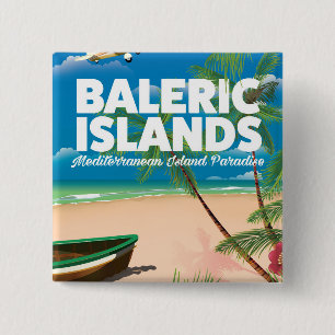 baleric islands Mediterranean paradise 2 Inch Square Button