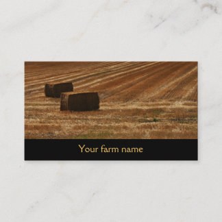 bales of hay - hay for sale - farm business card