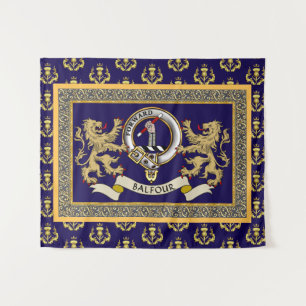 Balfour Clan Badge Personalized Blue Tapestry