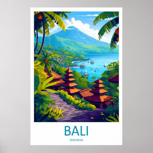 Bali Asia Travel Poster Vintage Ski National Park