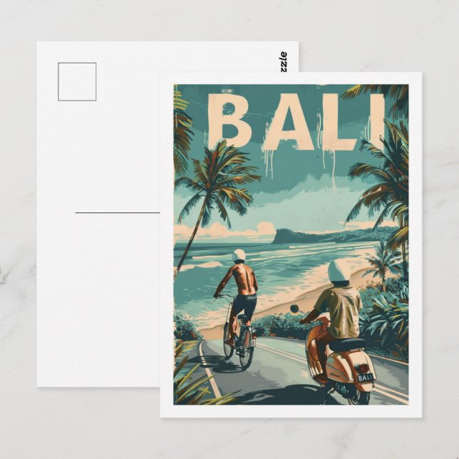 Bali Beach Indonesia Vintage Famous Travel Place Postcard (Front/Back)