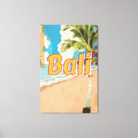 Bali Beach vintage travel poster
