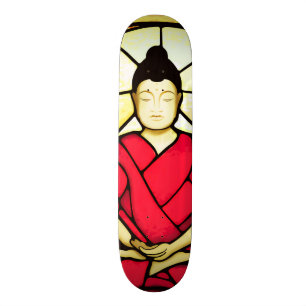 Bali buddha stain glass window skateboard