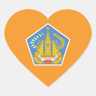 Bali Heart Flag, Indonesia Heart Sticker