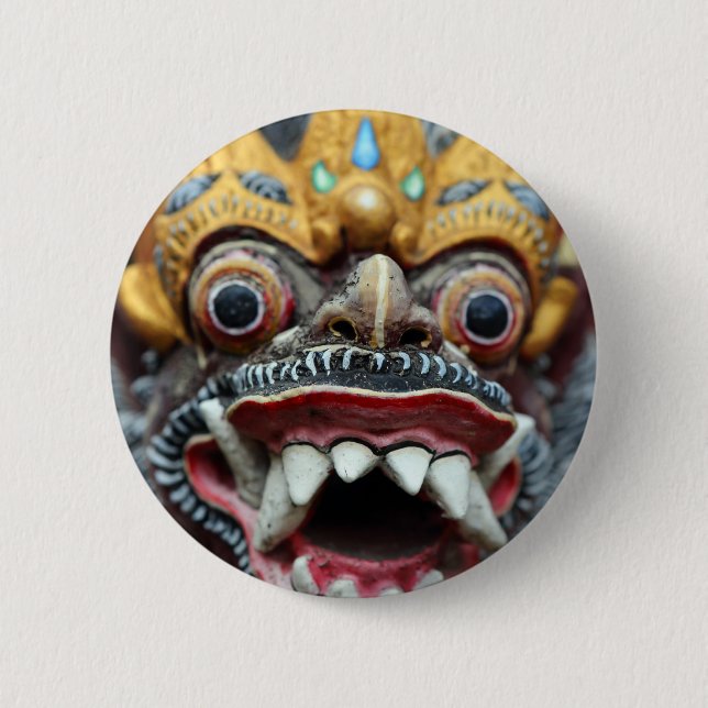 Bali Hindu mask 2 Inch Round Button (Front)