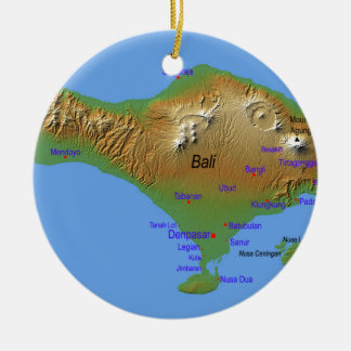 Bali Holliday Map Ceramic Ornament