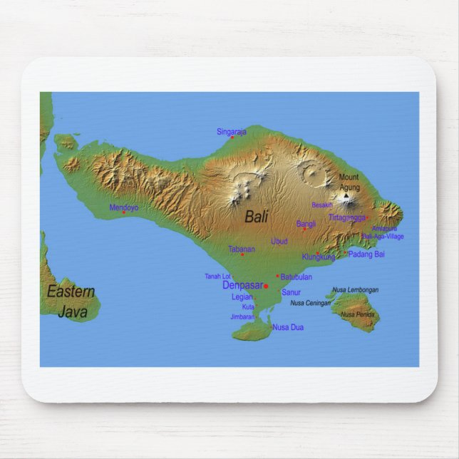 Bali Holliday Map Mouse Pad (Front)