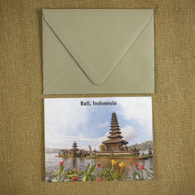 Bali Indonesia Asia Temple Architecture Postcard (asia bali indonesia panorama view postcard)
