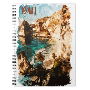 Bali Indonesia Asia Tropical Island Watercolor Notebook