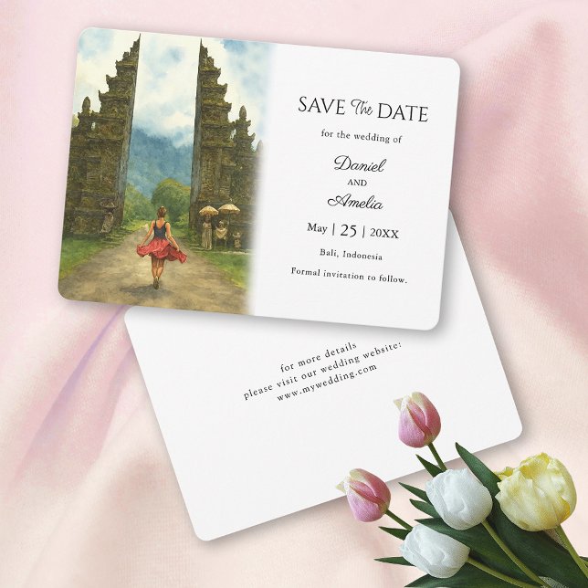 Bali Indonesia Destination Wedding Save The Date (Bali Indonesia Destination  Save The Date)
