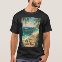 Bali Indonesia Illustration Travel Art Vintage