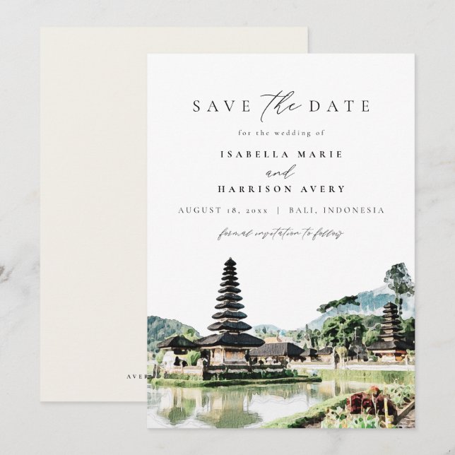 BALI INDONESIA Skyline Wedding Save the Date (Front/Back)