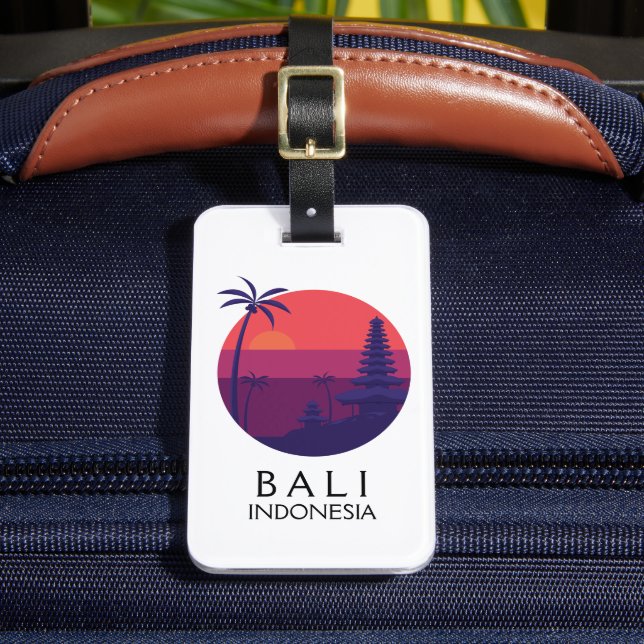 Bali Indonesia Temple Vintage Travel Luggage Tag (Front Insitu 2)
