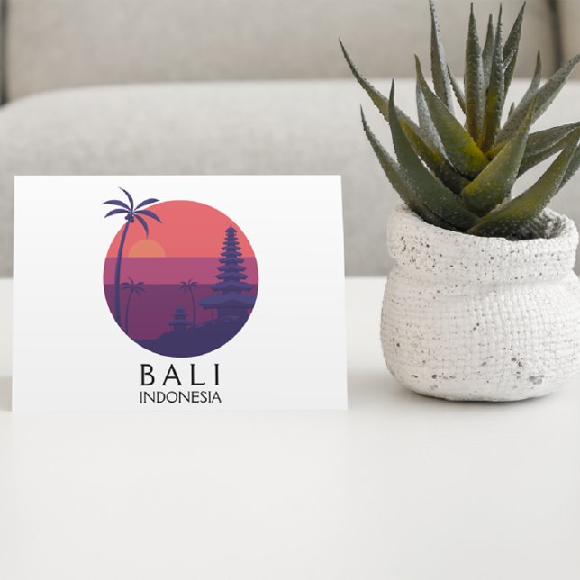 Bali Indonesia Temple Vintage Travel Postcard (bali indonesia postcard)