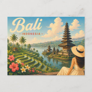 Bali, Indonesia - The Lady in the Hat Travel Postcard