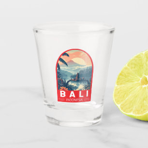 Bali Indonesia Travel Art Vintage Shot Glass