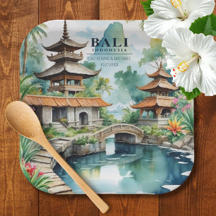 Bali Indonesia Tropical Asian Destination Wedding Paper Plate