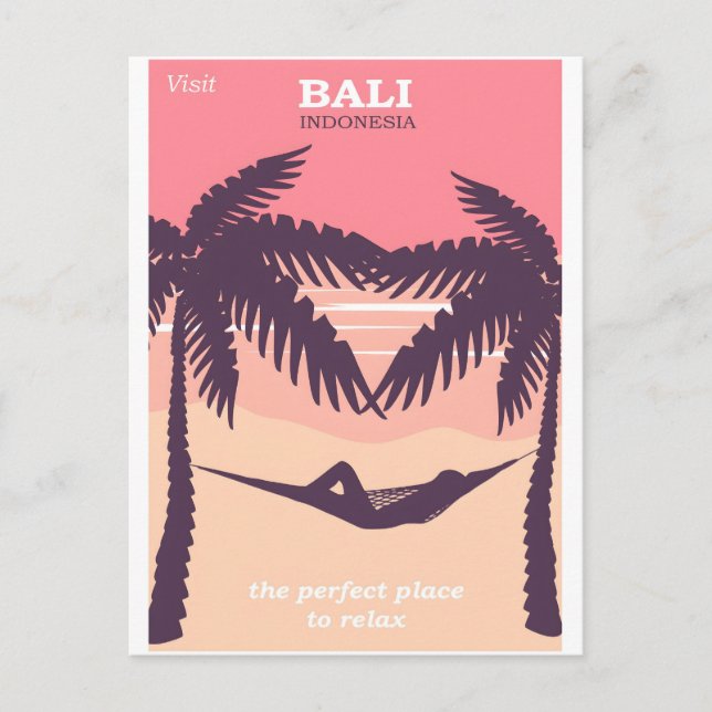 Bali Indonesia vintage poster Postcard (Front)