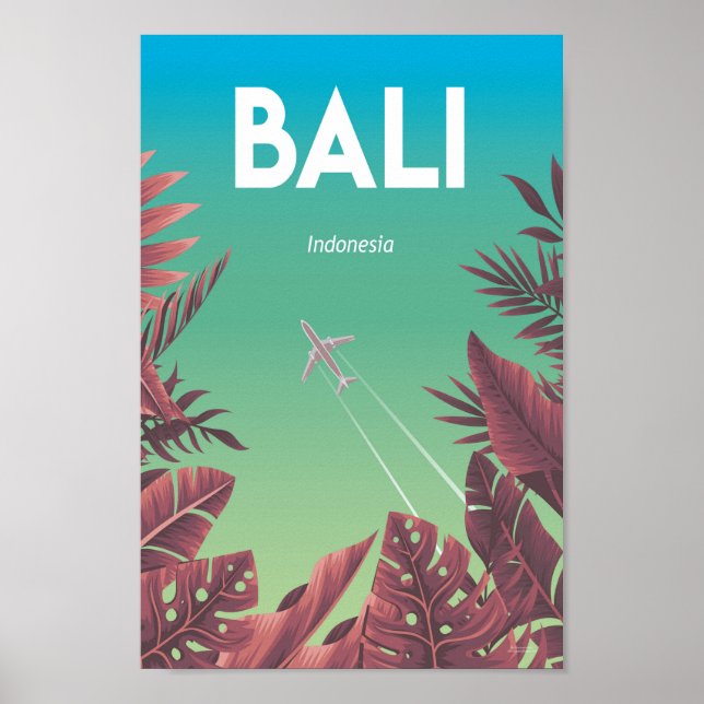 Bali indonesia vintage travel poster (Front)