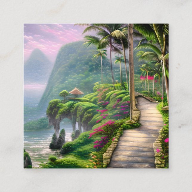 Bali is one of the most beloved destinations in th square business card (Front)