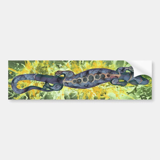 BALI lizard blue | yellow splatter Bumper Sticker (Front)