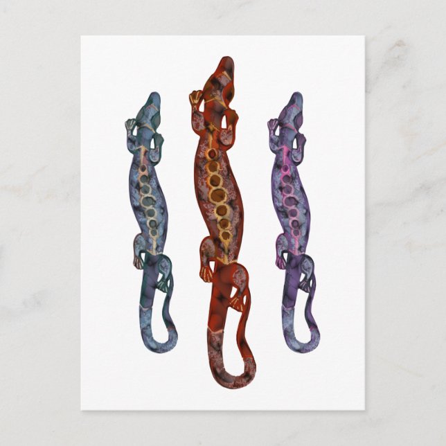 BALI lizard red violet blue Postcard (Front)