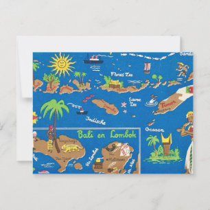 Bali Lombok  Colourful Postcard
