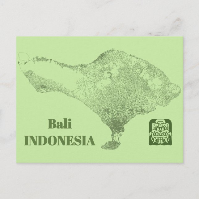 Bali Map Postcard (Front)