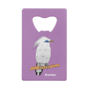 Bali Myna tropical exotic bird Credit Card Bottle Opener