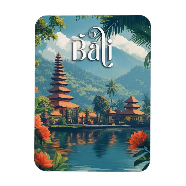 Bali Paradise: Majestic Mount Meru Magnet (Vertical)