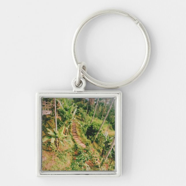 Bali rainforest Stairway  Keychain (Front)