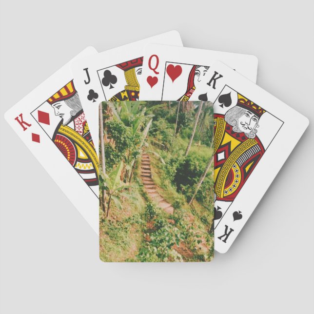 Bali rainforest Stairway  Playing Cards (Back)