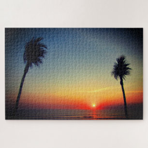 bali sunset palms jigsaw puzzle
