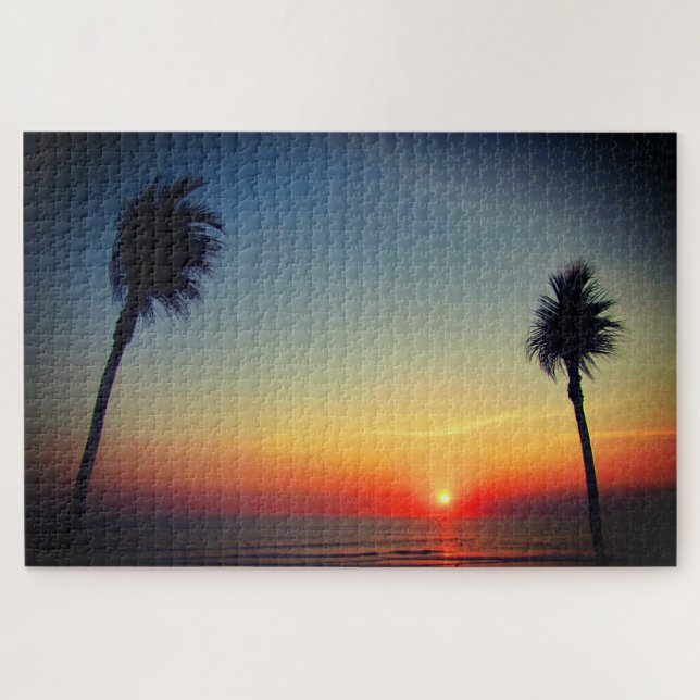 bali sunset palms jigsaw puzzle (Horizontal)