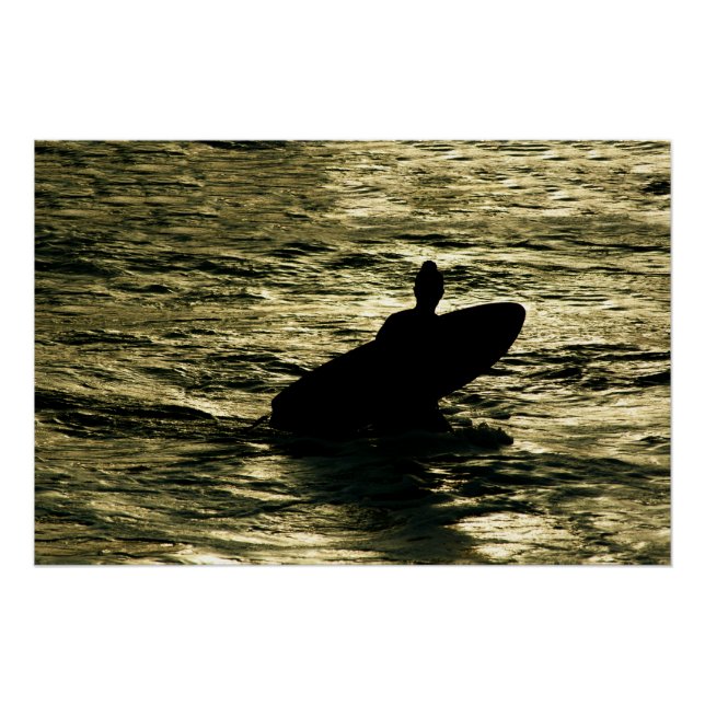 Bali Surf Golden Hour Beach Poster (Front)