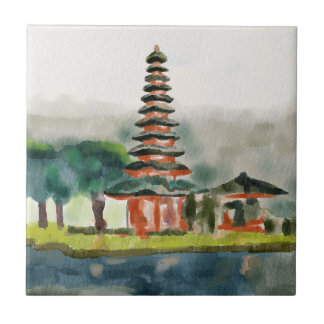 Bali Template Loose watercolor painting Tile