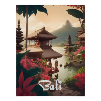 Bali Temple Travel Poster
