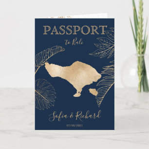Bali Wedding Destination Passport World Map Invitation