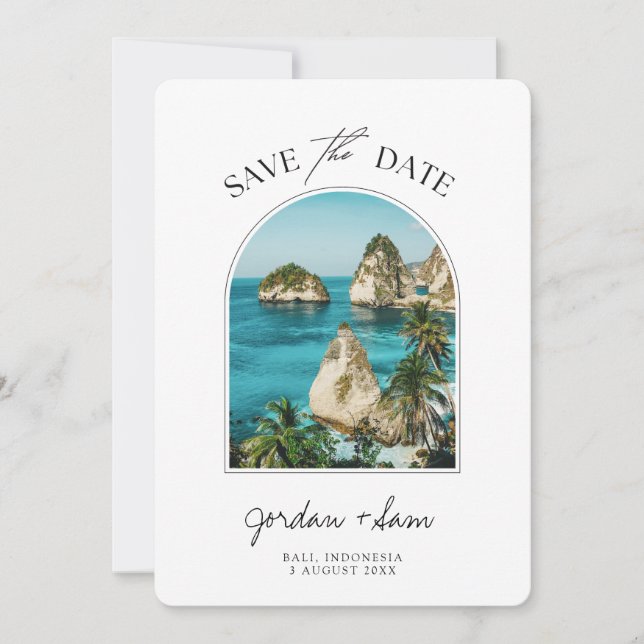 Bali Wedding Indonesia Bali Photo Save the Date Invitation (Front)