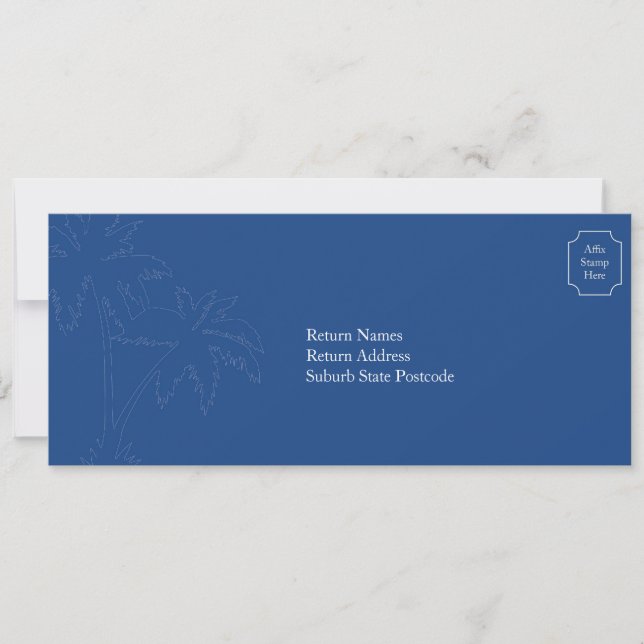 Bali Wedding RSVP Boarding Pass Invitation (Front)