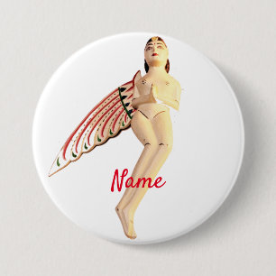 Bali Winged Goddess Thunder_Cove 3 Inch Round Button