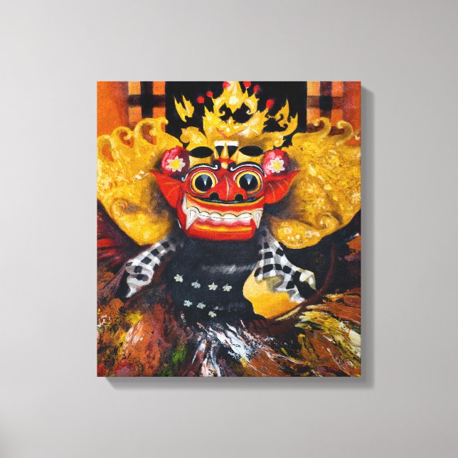 Balinese Barong Wrapped Canvas (Front)