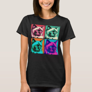 Balinese Cat Pop Illustration Colourful Animal 1 T-Shirt