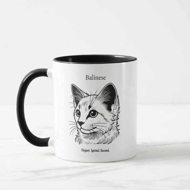 Balinese Cat Portrait Mug (Left)