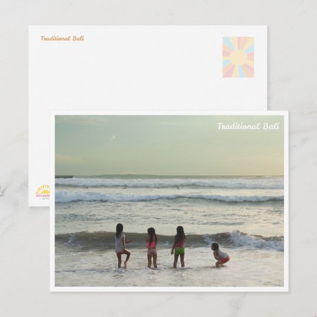 Balinese Girls Beach Fun Postcard (Front/Back)