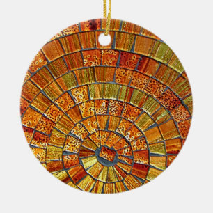 Balinese Glass Tile Art - Brown Ceramic Ornament