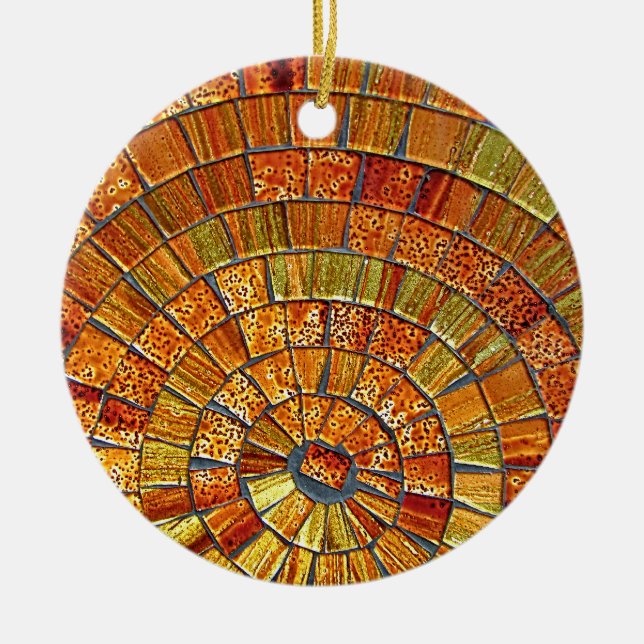Balinese Glass Tile Art - Brown Ceramic Ornament (Front)