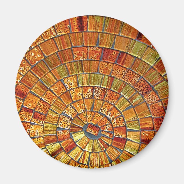 Balinese Glass Tile Art- Brown Magnet (Front)